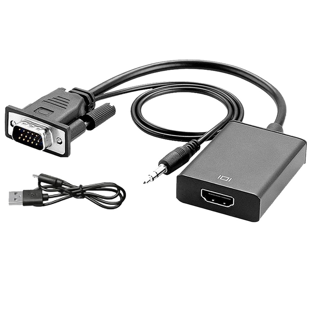[8652542] Cable Adaptador de VGA Macho a HDMI Hembra con Audio y Cable USB