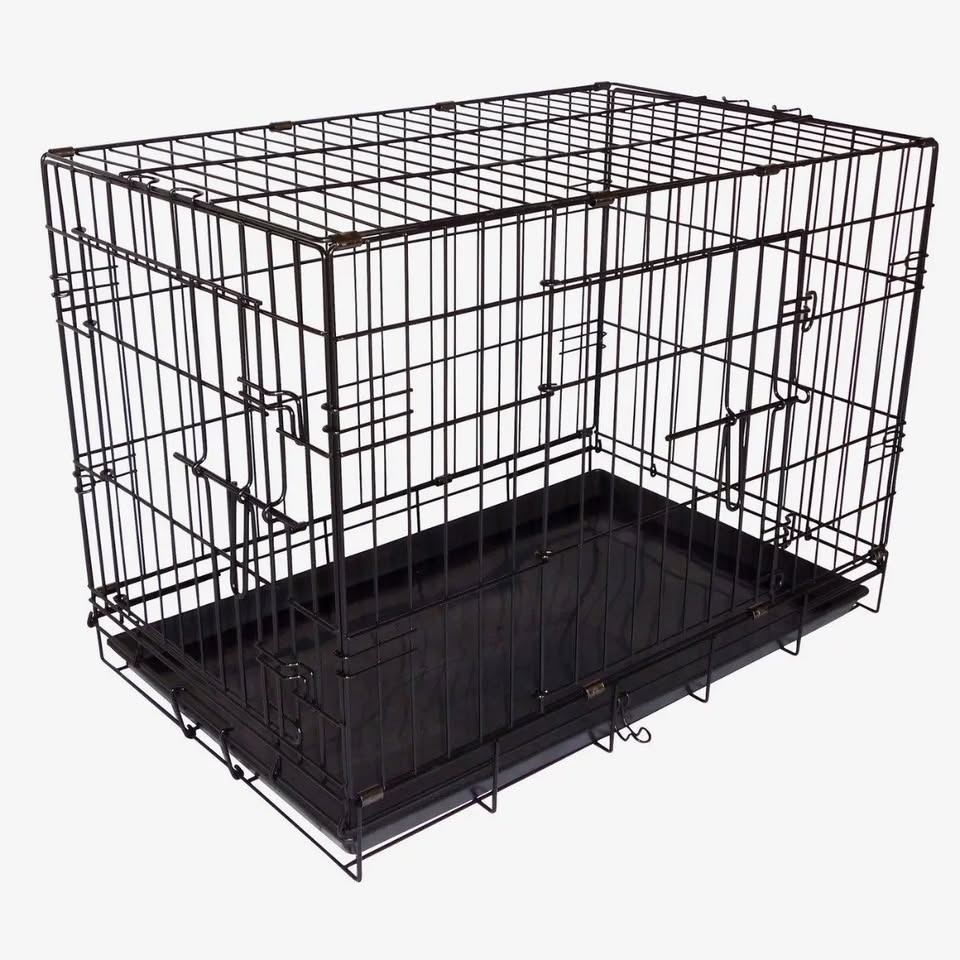 [31503P] JAULA METÁLICA PLEGABLE PARA MASCOTAS / PERRO - 91x62x70cm.