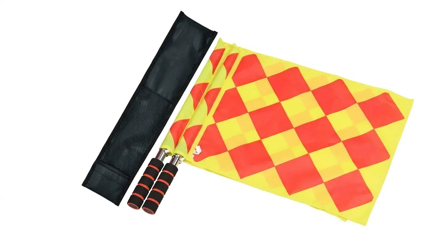 [YU23283R] Banderines De Arbitro / Arbitraje Cuadros Rojos