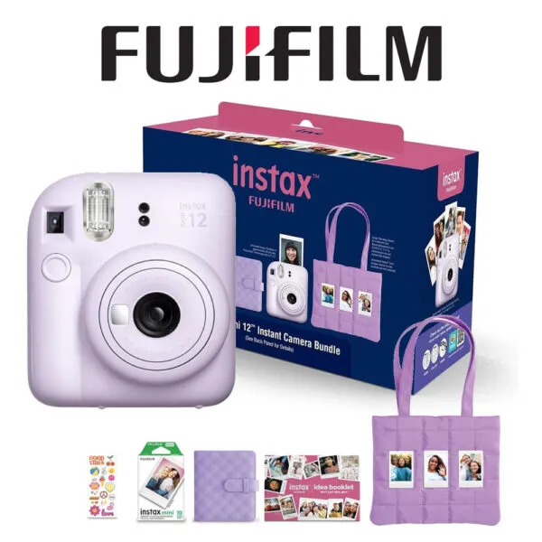 Fujifilm Instax Mini 12 Camara Instantanea Imprime Fotos Holiday Bundle Lila