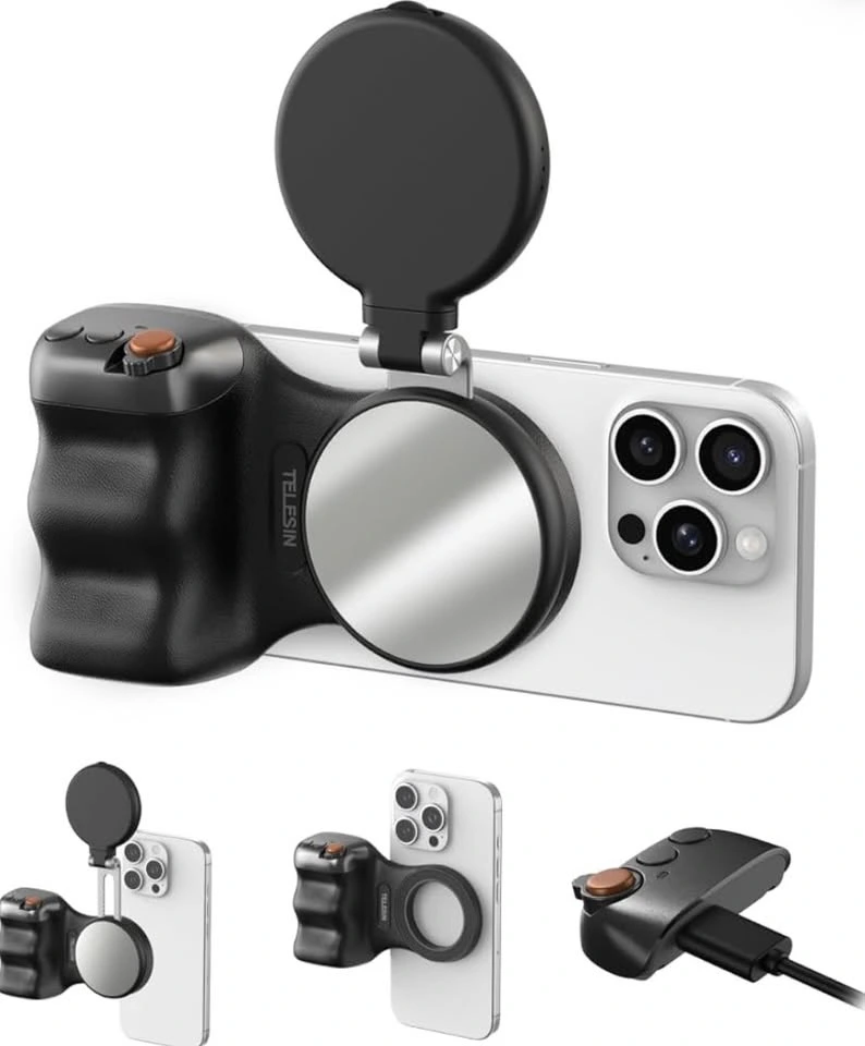 Accesorio para tomar fotos celular Telesin magnético + luz led Grip Promo Mundial