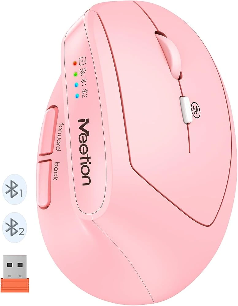 [14-01-118] Mouse Wireless BTM008 Rosado Meetion