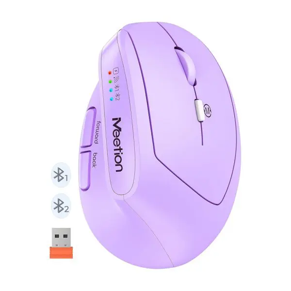 [14-01-119] Mouse Wireless BTM008 Purpura Meetion