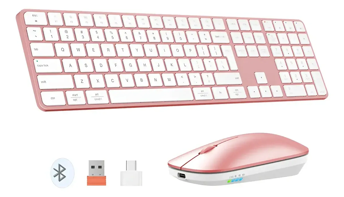 [20-01-098] Combo teclado y mouse Wireless C 230 Rosado Gold Meetion