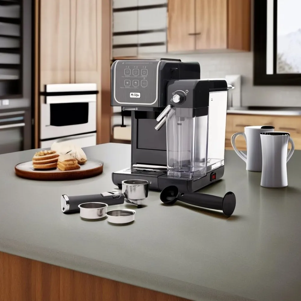 Máquina Automática de Espresso Cappuccino y Lattes 19-Bar Mr. Coffee One-Touch