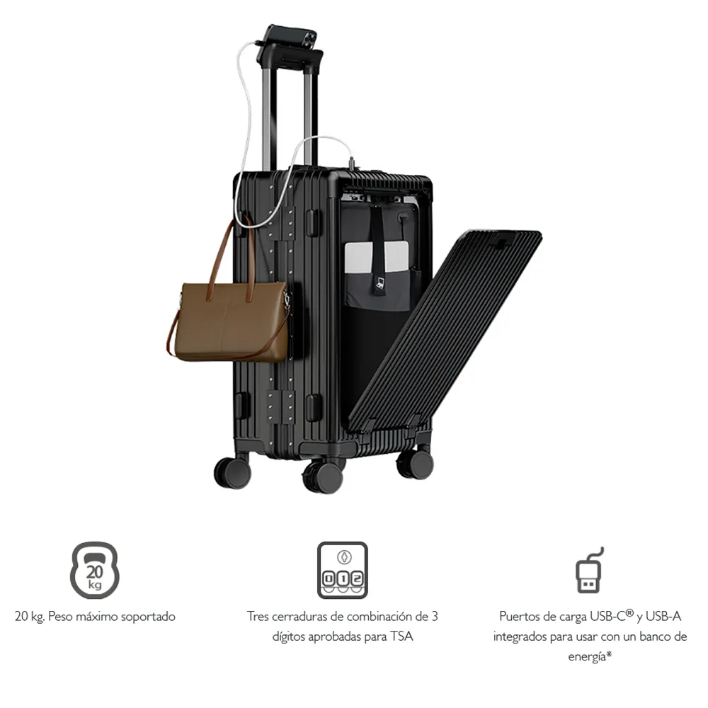 Maleta de Mano 10 Kg para Viajes Klip Xtreme KNL-500 Gris Oscuro AN121KLX73