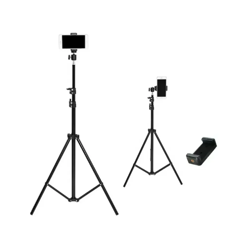 Trípode Portátil de Aluminio para Celular/Cámara con Soporte Ajustable