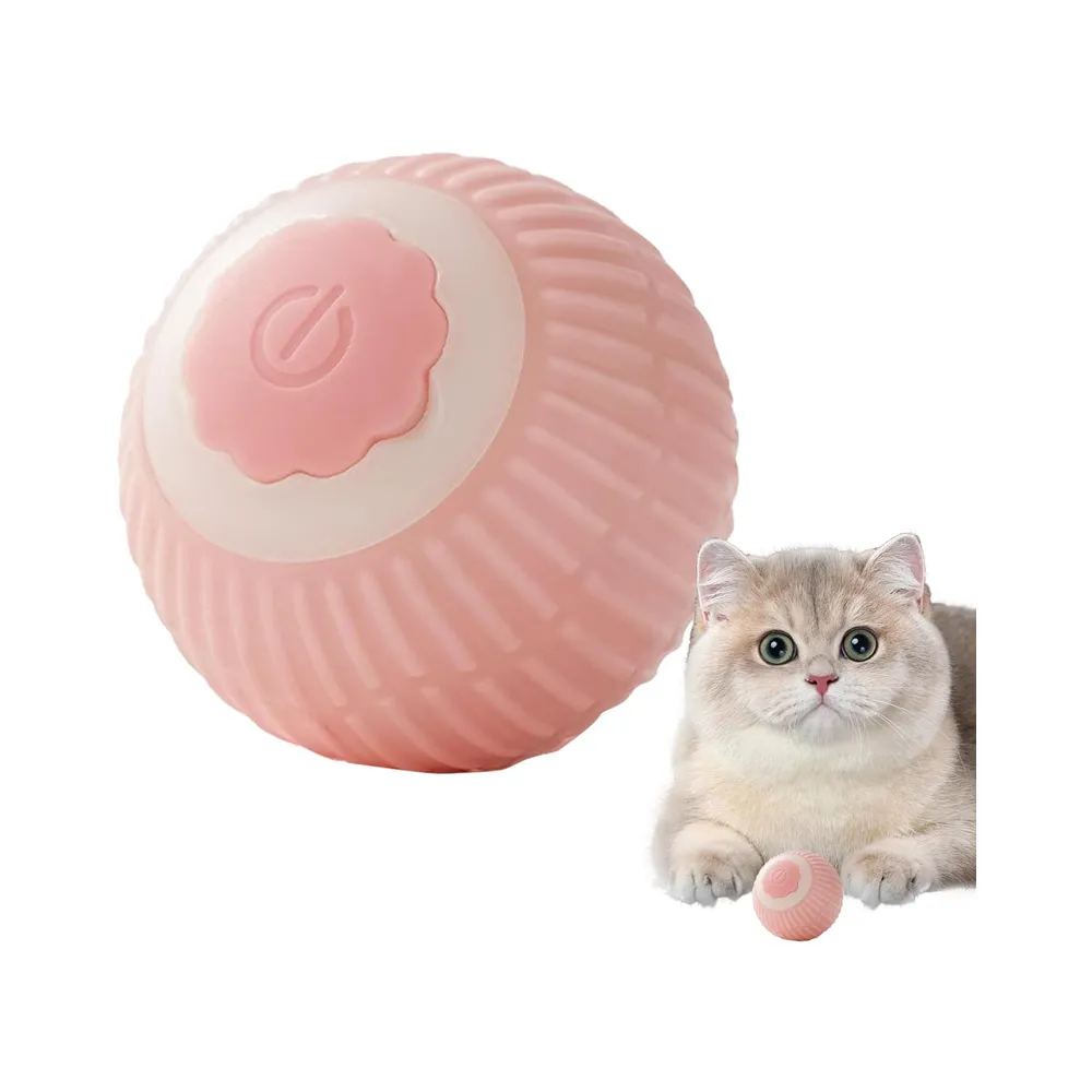 Pelota de Juego para Mascotas con Movimiento Inteligente Recargable Rosado